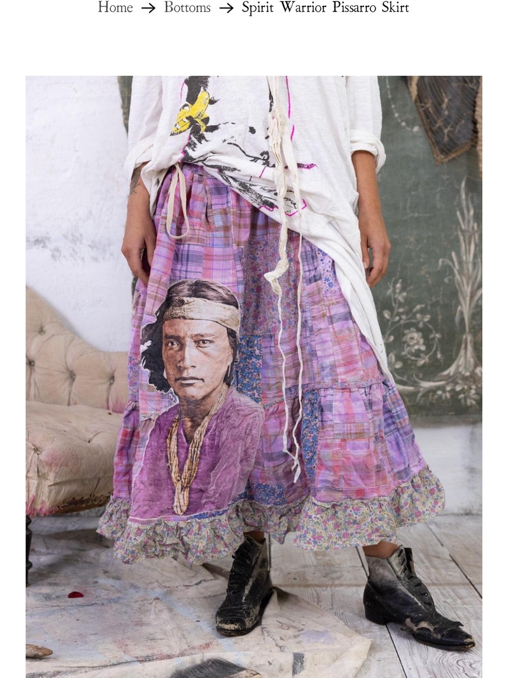 Magnolia Pearl Love Lavender & Pink Patchwork Spirit Warrior Skirt
